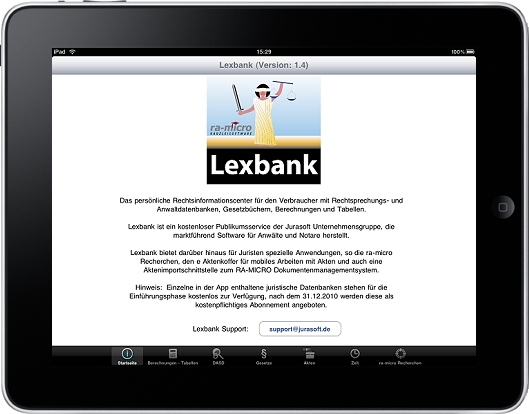 RA-Micro Lexbank auf Apple Ipad